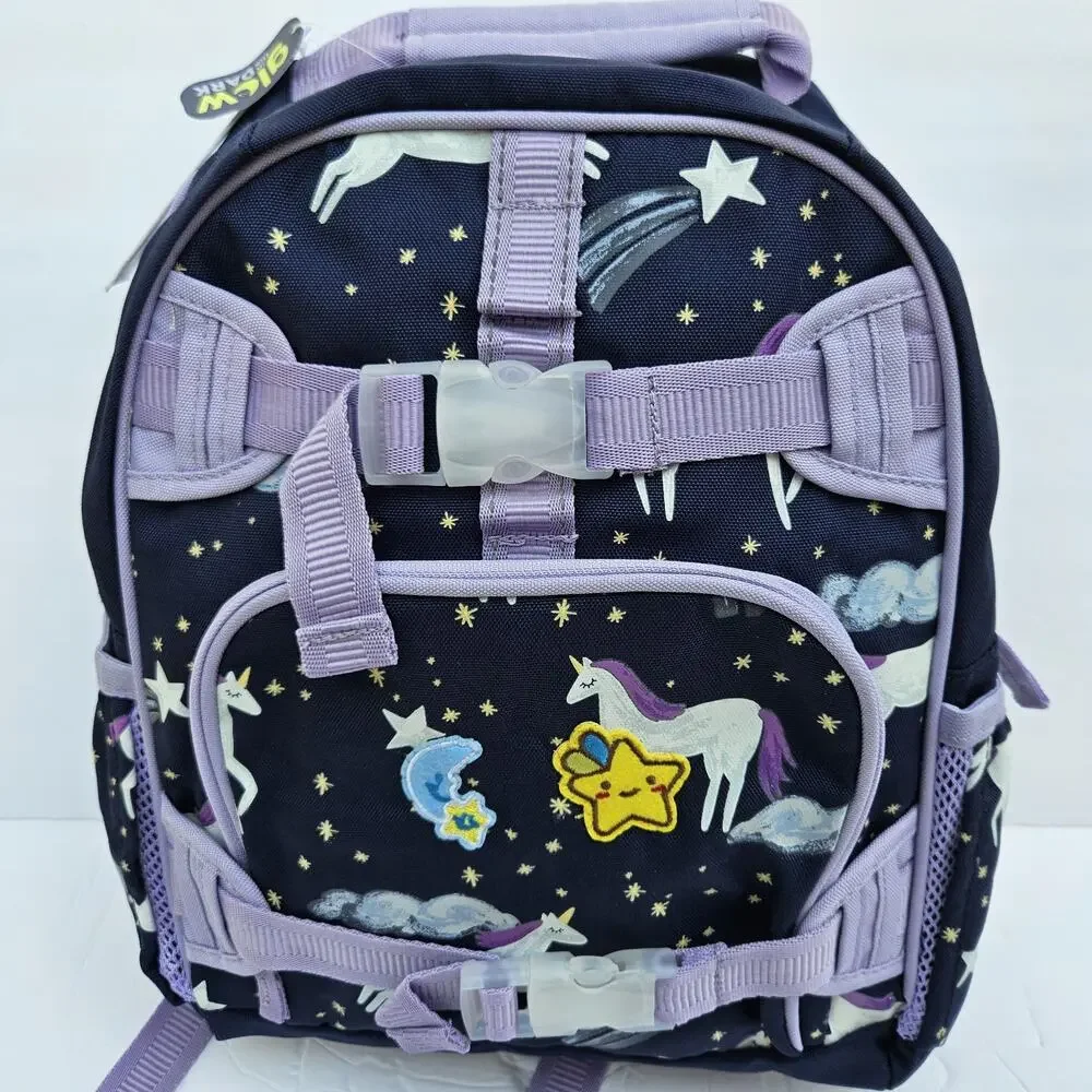 Pottery Barn Kids Mackenzie Backpack Navy & Purple Night Glow Unicorn Small